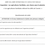 Questionnaire exposition CIRAD Agricultures familiales